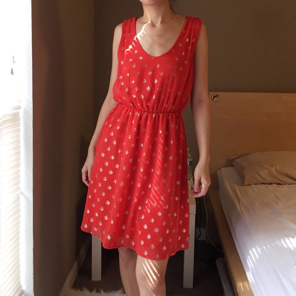 Coral Chiffon Dress